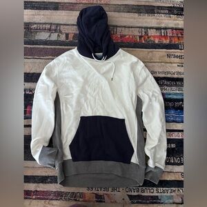 J. Crew Navy and Gray colorblock Men's Hoodie medium